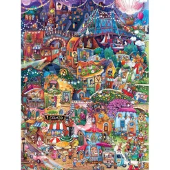 Puzzle 1000 pièces : ville joyeuse bonsoir - Heye