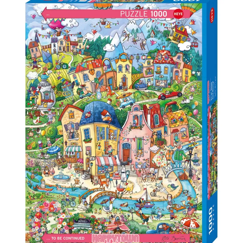 Puzzle 1000 pièces : ville joyeuse bon matin - Heye