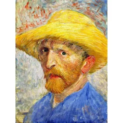 Puzzle 1000 Pièces : Vincent Van Gogh -Autoportrait au chapeau dePaille - EnjoyPuzzle