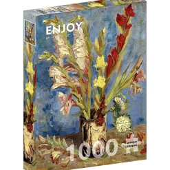 Puzzle 1000 pièces : Vincent Van Gogh : Vase aux glaïeuls et asters chinois - EnjoyPuzzle