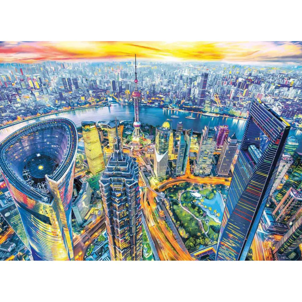 Puzzle 2000 pièces : Vue de Shanghai - Anatolian