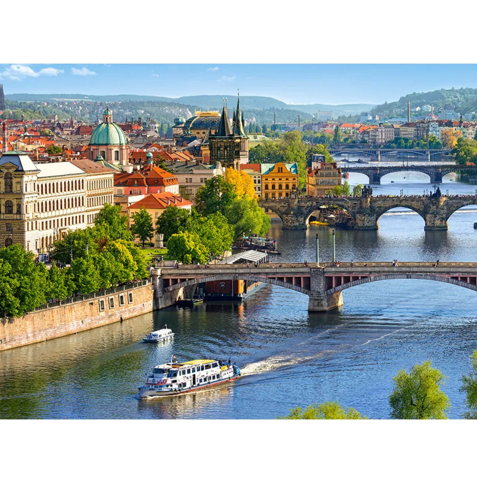 Puzzle 500 pièces : Vue des ponts, Prague - Castorland