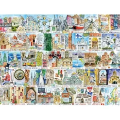 Puzzle 1000 pièces : Vues et sons d'Europe - Gibsons