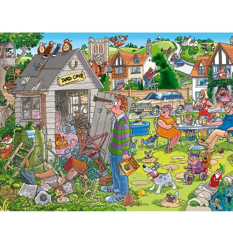 Puzzle 1000 pièces : Wasgij Destiny 28 Le débarras de Papa ! - Diset