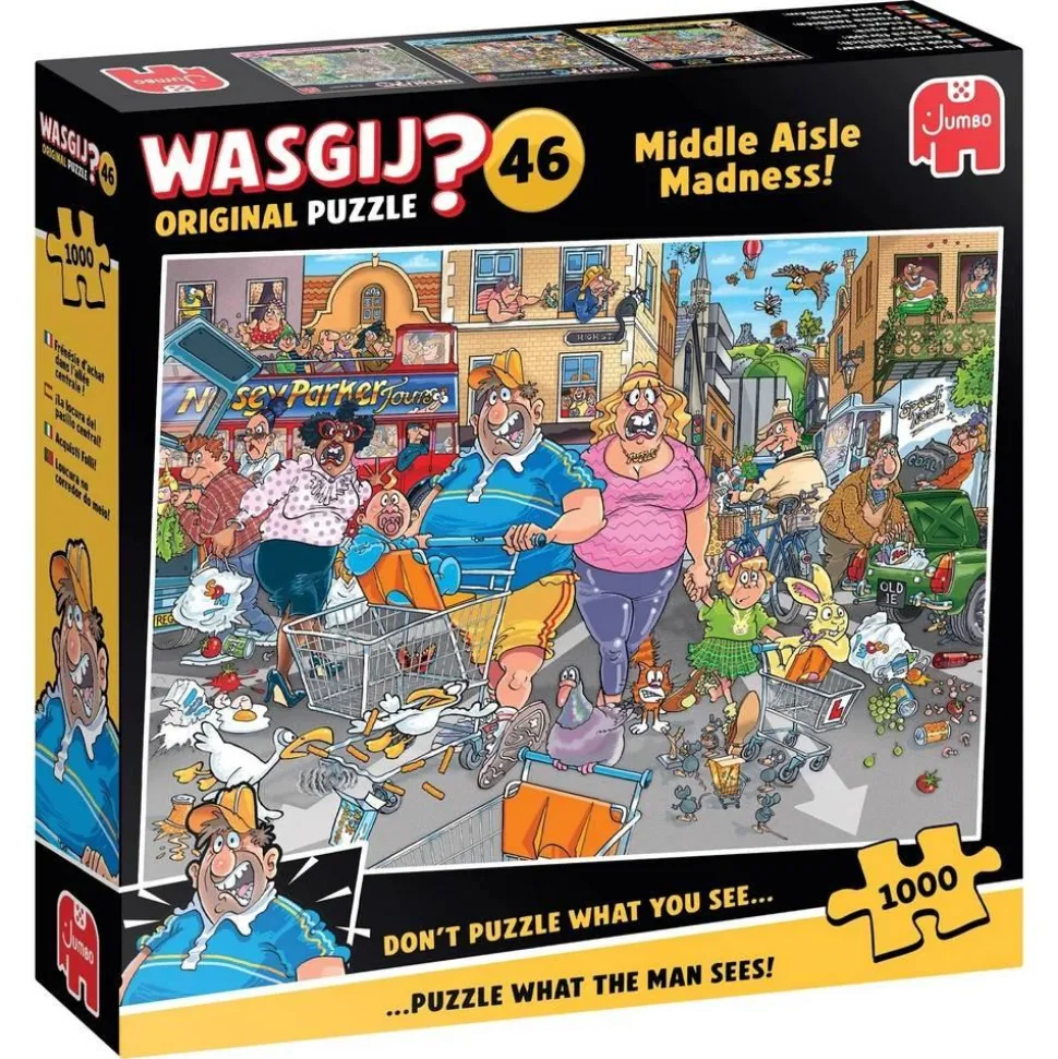 Puzzle 1000 pièces : Wasgij Original 46 - Frénésie d’achat dans l’allée centrale ! - Jumbo