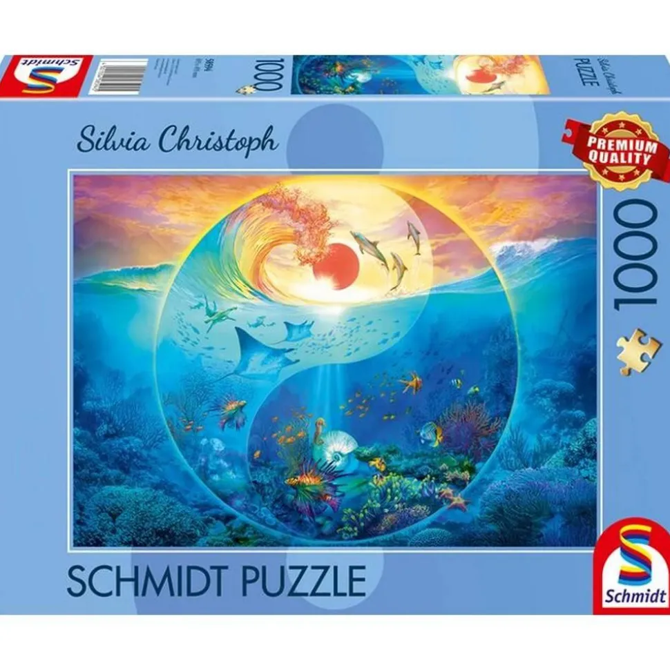 Puzzle 1000 pièces : Yin & Yang - Au royaume des animaux marins - Schmidt