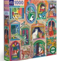 Puzzle 1000 pièces: Chat à la fenêtre - Eeboo
