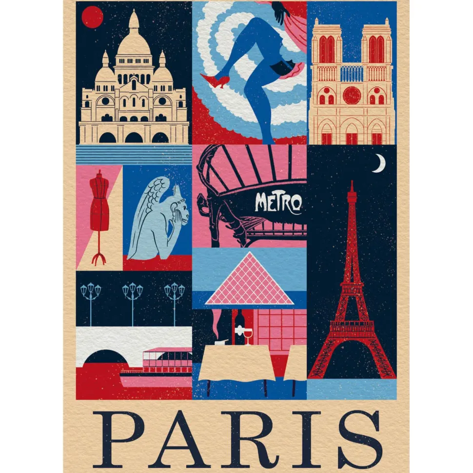 Puzzle 1000 pièces Compact : Style in the City - Paris - Clementoni