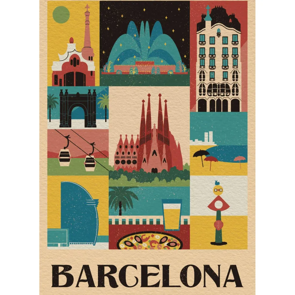 Puzzle 1000 pièces Compact : Style in the City - Barcelone - Clementoni