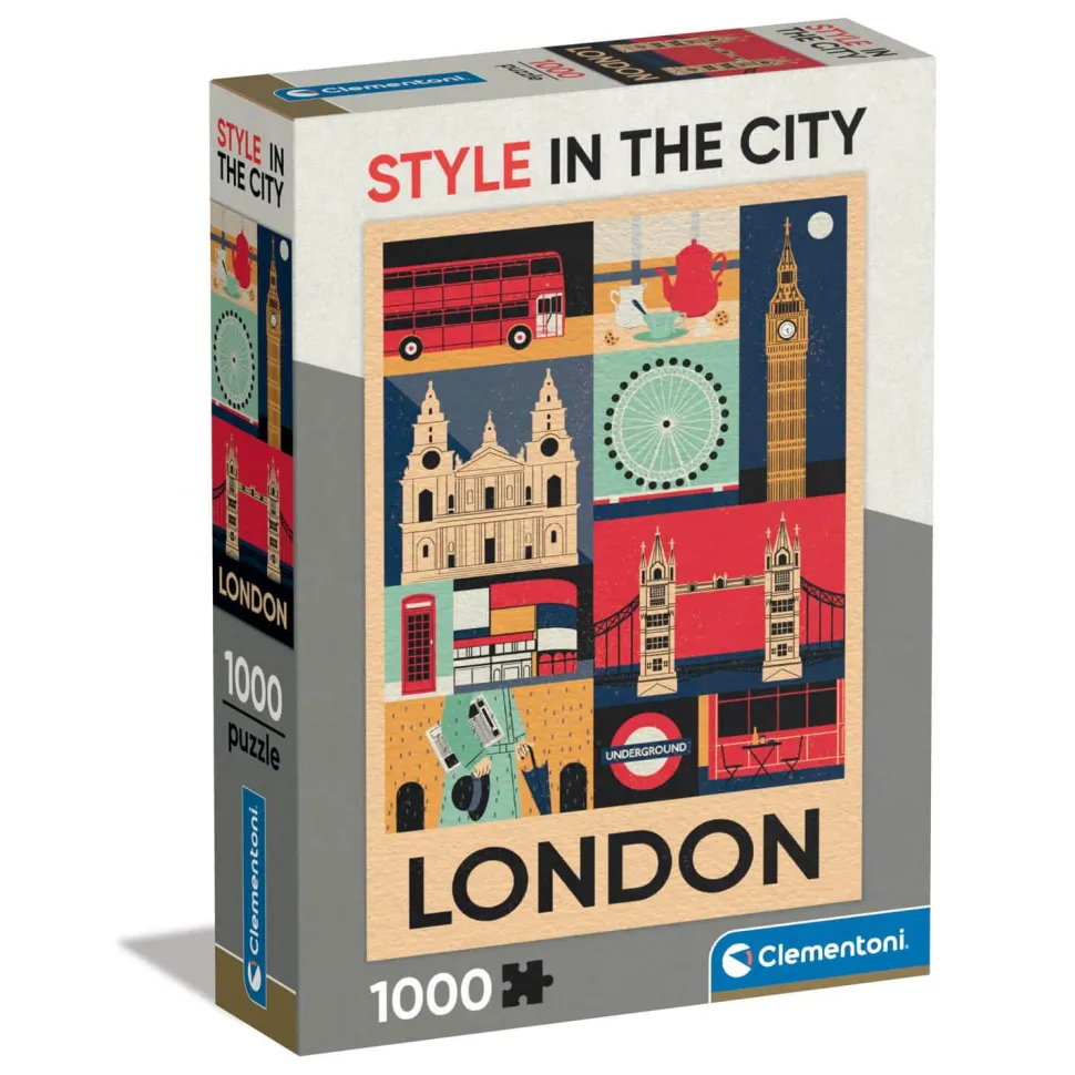 Puzzle 1000 pièces Compact : Style in the City - Londres - Clementoni