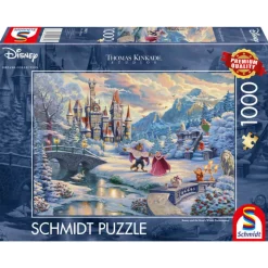 Puzzle 1000 pièces Disney : La Belle et la Bête en hiver - Schmidt