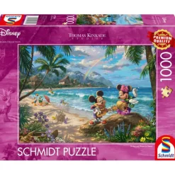 Puzzle 1000 pièces Disney : Thomas Kinkade : Minnie et Mickey à Hawai - Schmidt