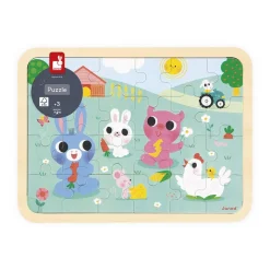 Puzzle 24 pièces en bois : A la ferme - Janod