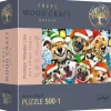 Puzzle 500+1 pièces en bois : Chiens en fête - Trefl