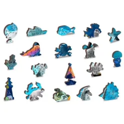 Puzzle 1010 pièces en bois : Dauphins Heureux - Wooden City