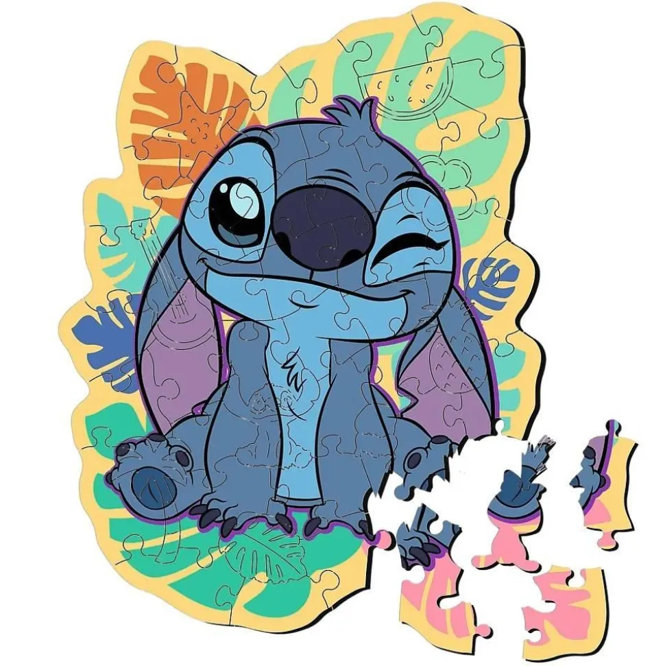 Puzzle 50 pièces en bois : Happy Stitch - Disney Lilo & Stitch - Trefl