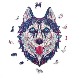 Puzzle 177 pièces en bois : Husky Sibérien - Woodbests