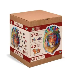 Puzzle 250 pièces/40 formes en bois : Lion Mystique - Wooden City