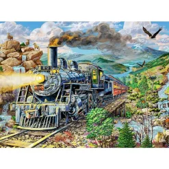 Puzzle 505 pièces/50 formes en bois : Chemin de Fer - Wooden City