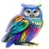 Puzzle 150 pièces/15 formes en bois : chouette colorée - Wooden City