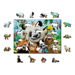 Puzzle 200 pièces/20 formes en bois : Bienvenue dans la jungle - Wooden City