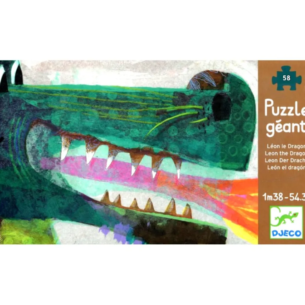 Puzzle 58 pièces géant : Léon le dragon - Djeco