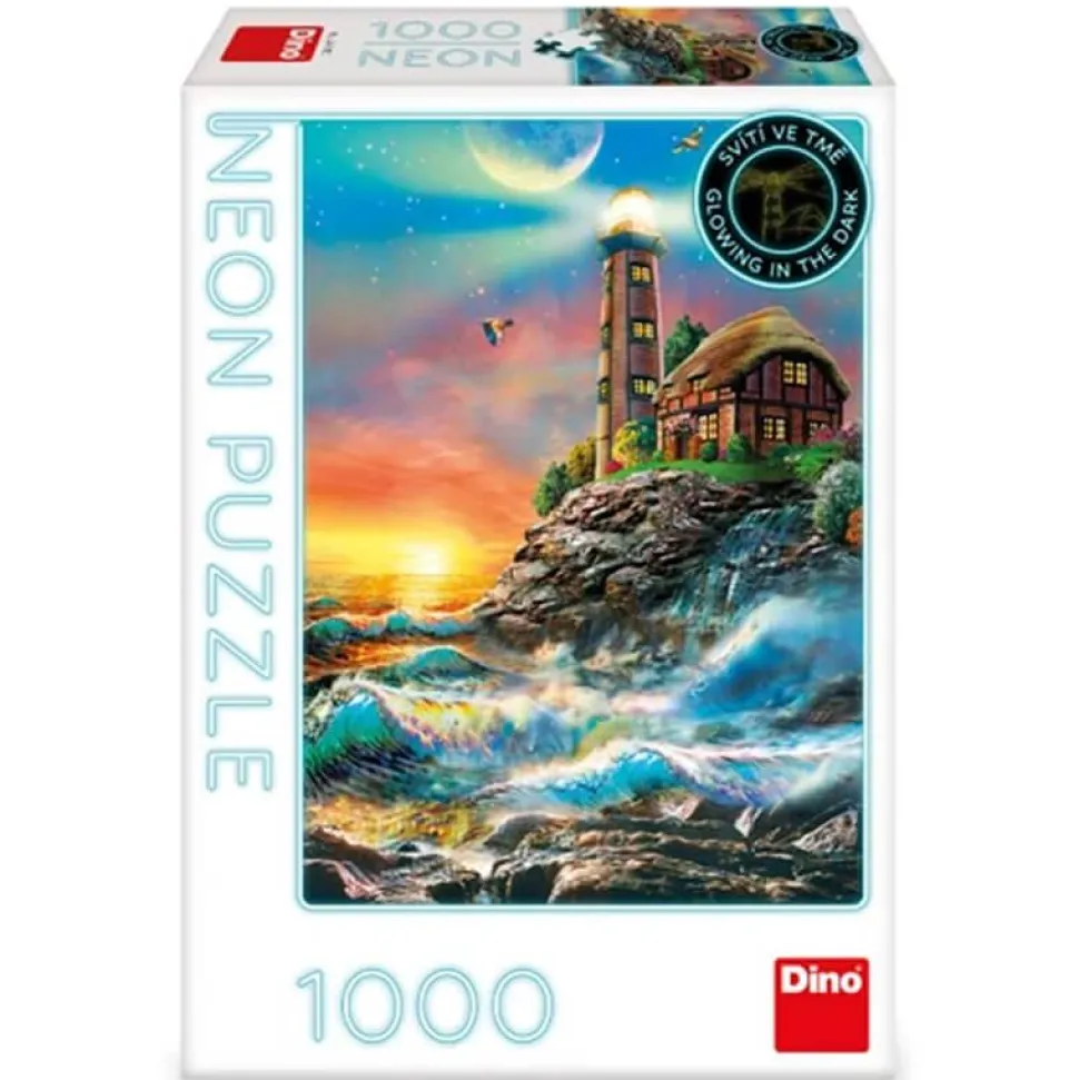 Puzzle 1000 pièces Néon : Phare - Dino