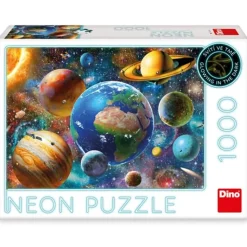 Puzzle 1000 pièces Néon : Planètes - Dino