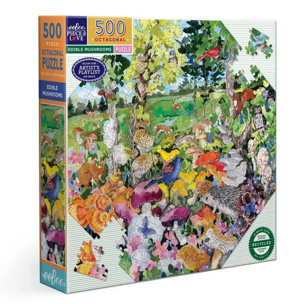 Puzzle 500 pièces Octogonal : Champignons Comestibles - Eeboo