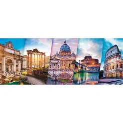 Puzzle 500 pièces panoramique : Voyage en Italie - Trefl
