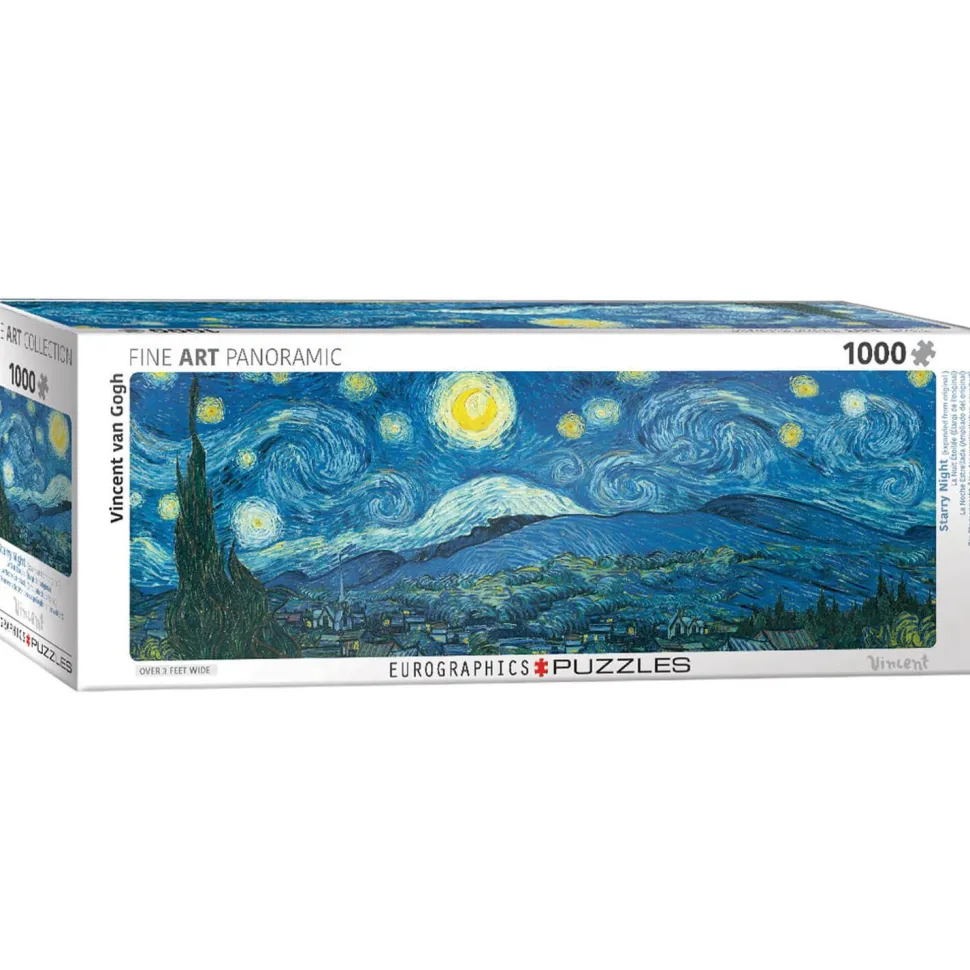 Puzzle 1000 pièces panoramique : Panorama de la nuit étoilée, Vincent Van Gogh - Eurographics