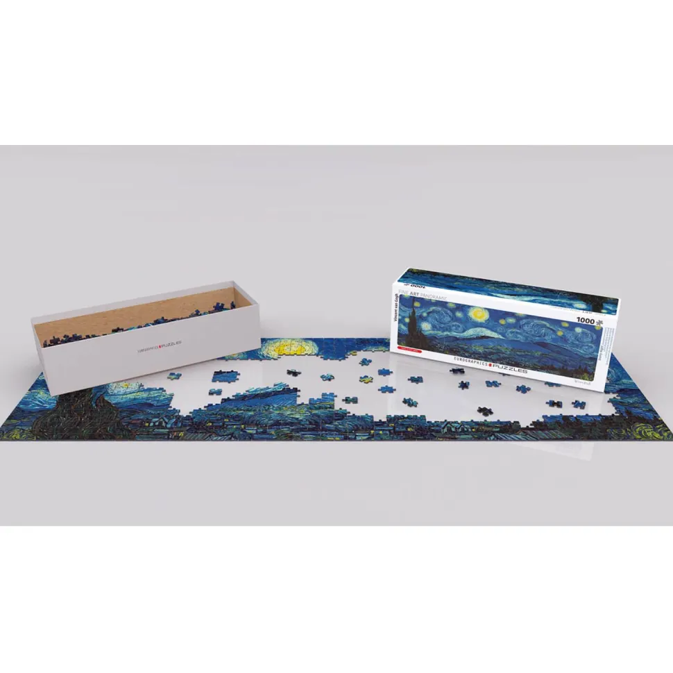 Puzzle 1000 pièces panoramique : Panorama de la nuit étoilée, Vincent Van Gogh - Eurographics