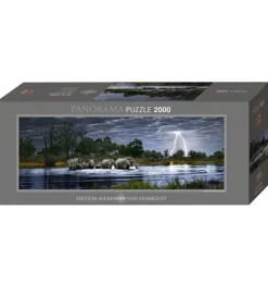 Puzzle 2000 pièces panoramique Edition Alexander Humboldt Alex Bernasconi : Troupeau d'éléphants - Heye