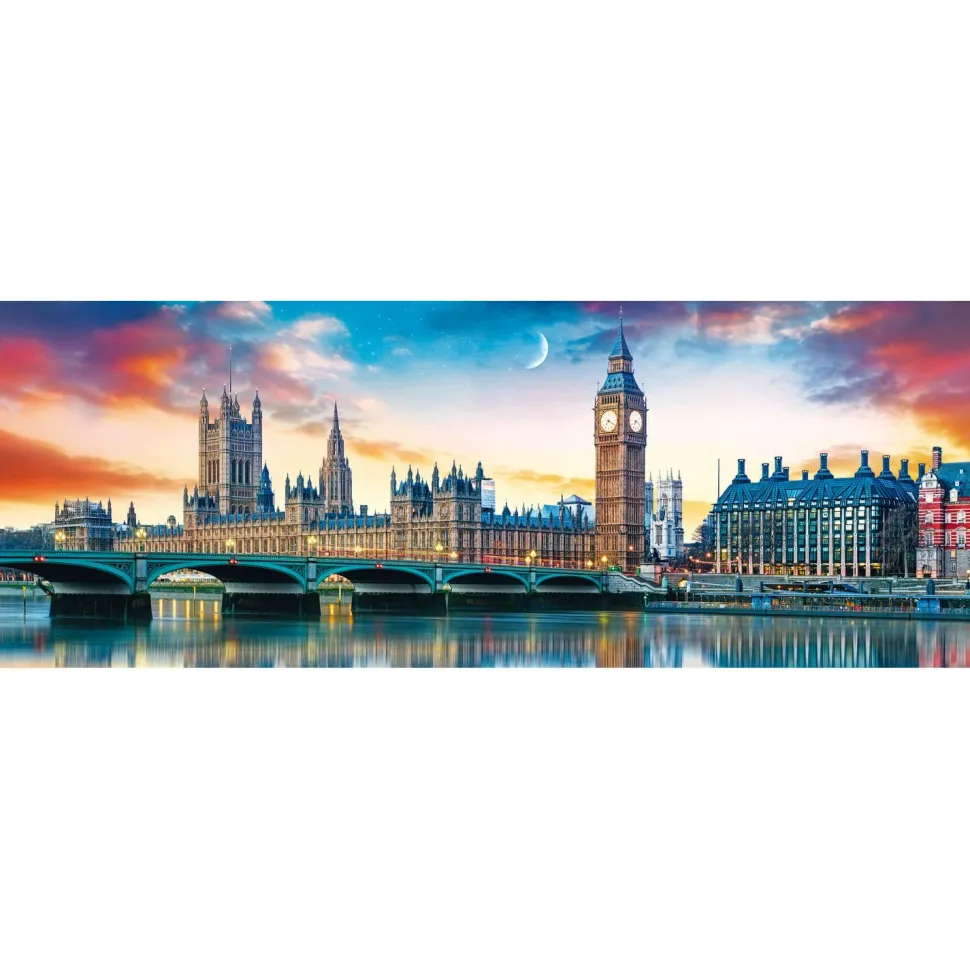 Puzzle 500 pièces panoramique : Big Ben et Palais de Westminster, Londres - Trefl