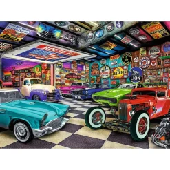 Puzzle 1000 pièces Premium Plus : Garage de Voitures de collections - Trefl