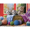Puzzle 500 pièces XL : Chatons au tricot - Eurographics