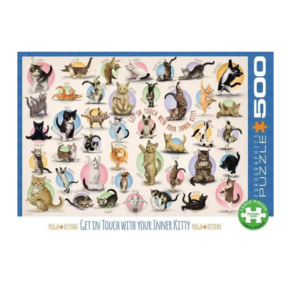 Puzzle 500 pièces XL : Le yoga des chatons - Eurographics