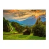 PUZZLE 1500 PIECES : COUCHER DE SOLEIL SUR LE VILLAGE DE MONTAGNE DE WAMBERG - Schmidt
