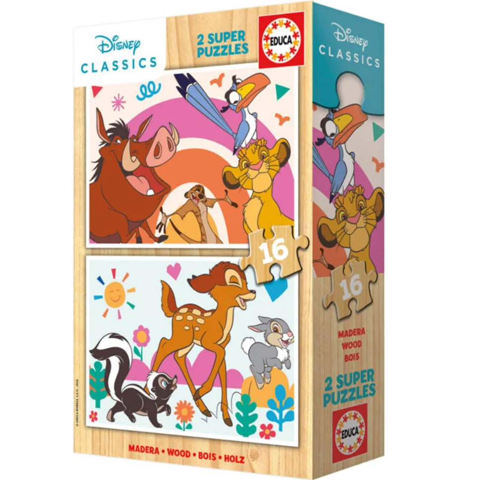 Puzzle 2 x 16 pièces : Animaux Disney - Educa