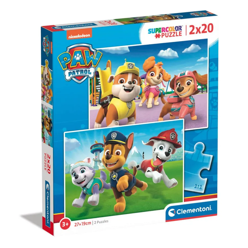 Puzzle 2 x 20 pièces : Pat' Patrouille (Paw Patrol) - Clementoni
