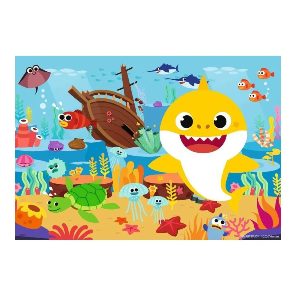 Puzzle 2 x 12 pièces : baby shark explore l'océan - Ravensburger