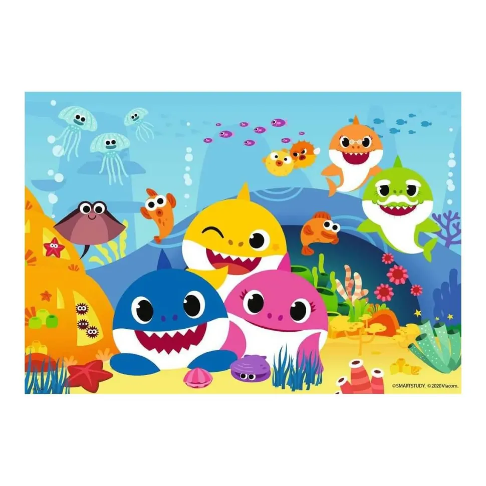Puzzle 2 x 12 pièces : baby shark explore l'océan - Ravensburger