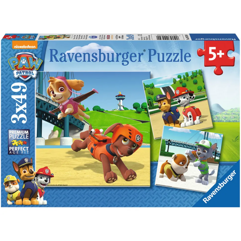 Puzzle 3 x 49 pièces : Equipe 4 pattes Pat Patrouille (Paw Patrol) - Ravensburger