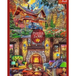 Puzzle 2 x 500 pièces : Excursion en montagne - Trefl