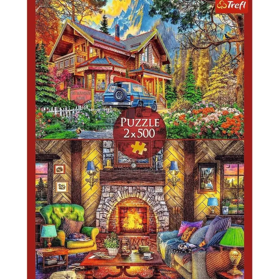 Puzzle 2 x 500 pièces : Excursion en montagne - Trefl