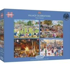 Puzzle 4 x 500 pièces : Fêtes de village - Gibsons