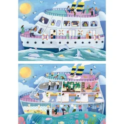 Puzzle 2 x 100 pièces : Interieur de Bateau - Educa