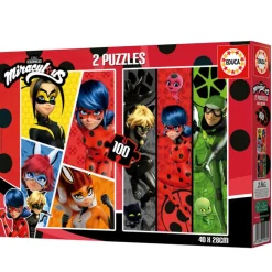 Puzzle 2 x 100 pièces : Ladybug - Educa