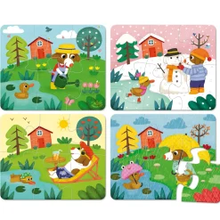 Puzzle 4 x 6 pièces : Les 4 saisons - Vilac