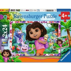 Puzzle 2 x 24 pièces : L'univers de Dora l'exploratrice ! - Ravensburger